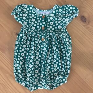 SweetHoney Teal and White Floral Romper